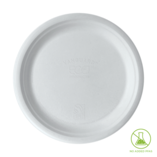 Sugarcane PLATE, 10in White 253   - Detpak