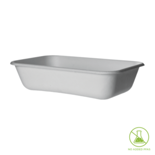 Tray 32oz Rect Bl Sc  Vanguard White 200 x 140 x 50   - Detpak