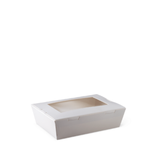 Extra Small Window Lunch Box (400ml) White 120 x 88 x 37   - Detpak