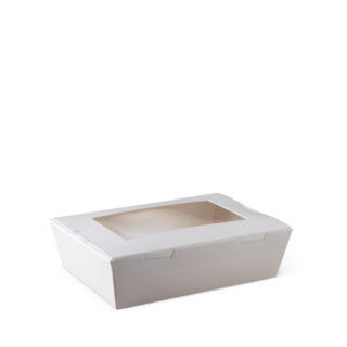 Small Window Lunch Box (700ml) White 150 x 100 x 45   - Detpak
