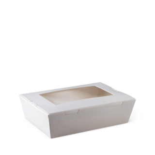 Medium Window Lunch Box (1100ml) White 180 x 120 x 50   - Detpak