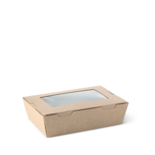 Small Window Lunch Box (700ml) Brown 150 x 100 x 45   - Detpak