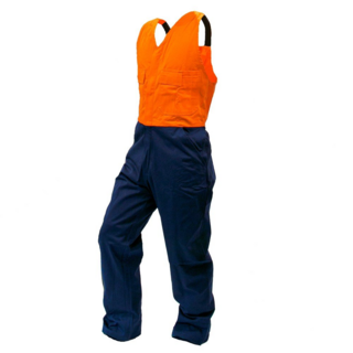 Overall Action Bib, 300Gsm Cotton, Orange/Navy, Do-Size 3