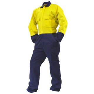 Overall Ls, 300Gsm Cotton, Yellow/Navy Do-Size 7