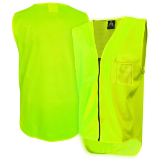 Hi-Vis Vest,  Day Only, Zip, Yellow-Size 8Xl