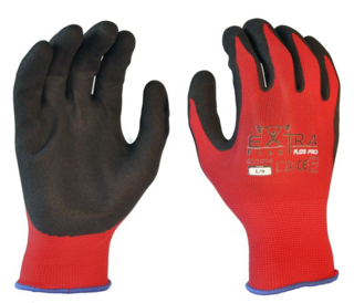 Flexi Pro, Black Sandy Latex, Red Nylon Liner-Size L