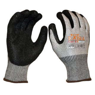 Extra Cut 5 Sure Grip, Black Crinkle Latex Coating-Size 2Xl