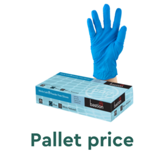 Bastion Nitrile Soft Blue P/F Gloves XSmall - UniPak - Pallet 60 cartons
