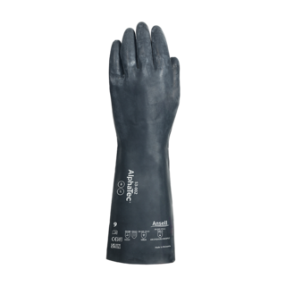 Ansell AlphaTec 53-002 Neoprene Chemical Gauntlet Gloves – Extensive Chemical Protection - M