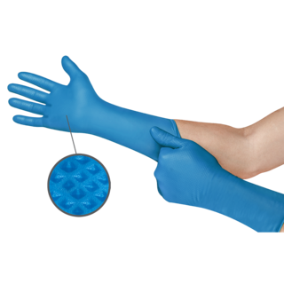 Ansell MicroFlex 93-283 Mega Textured Nitrile Disposable Gloves for Wet, Fatty Foods, or Oily Handling - 2XL