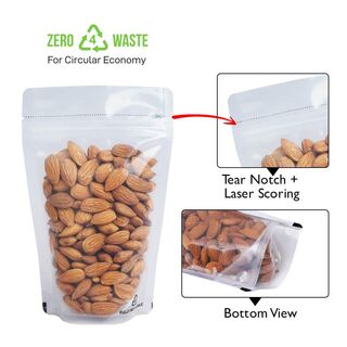 Stand up Pouch 1kg Recyclable Clear w Zip no Valve 235w x 335h x (60 + 60)g